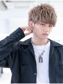アッシュブラック/マッシュパーマ/刈り上げ/ツーブロック