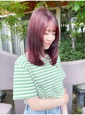 《TOPHAIR 玉島店/ ぱん》顔周りレイヤー×赤髪