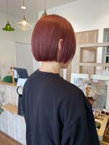 ヘアー テクニカ(hair Technica) ぱつっとミニボブ×ピンクオレンジベージュ！
