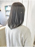 福山Caary髪質改善ストレート艶髪セミロングアッシュベージュ