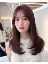 アフロートリノ(AFLOAT Leino) 大人可愛いセミロングミディアムレイヤー 顔まわり前髪カット#