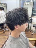 メンズ マッシュウルフ×シャドウパーマ