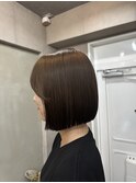 くびれヘア/暗めカラー/アプリコットオレンジ/縮毛矯正