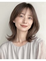 オンク 新宿(onk)&nbsp;黒髪/グレーベージュ/レイヤーロング/前髪パーマ[新宿駅]