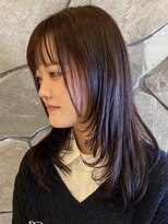トップヘアスパアンドリゾート 鳴海(TOP HAIR spa&resort)&nbsp;名古屋顔周りレイヤー伸ばしかけミディアムラベンダーブラウン