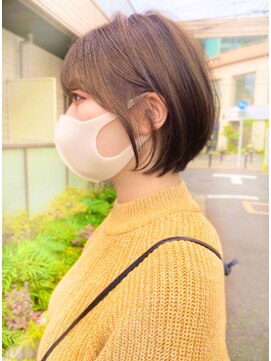 リアン(lien) 【lien.ai】大人かわいい　小顔ショートボブ　オリーブカラー