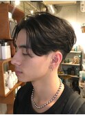 センターパートツイストスパイラルパーマニュアンスパーマ