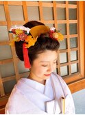 地毛で日本髪を結う