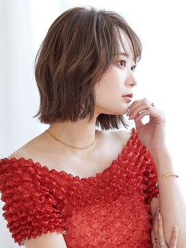 オーバーヘアー 枚方店(over hair) 【La fith】ブリーチなしWカラー×切りっぱなしボブ