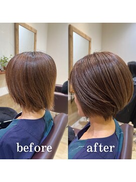 ミラバイケンジ 藤沢(Mira by KENJE) 白髪ぼかし細めハイライト30代40代50代シアーカラーセミディ