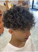 外国人風ハードスパイラルパーマハイブリーチメッシュキャップ