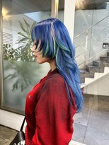 レコ 渋谷(LECO) ネイビーブルーとメッシュポイントカラー