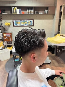 グロウヘアワークス(grow hair works) サイドパート×パーマ