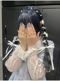 【銀座でできるヘアメ】ふわもこツイン編みおろしヘア ＊
