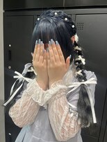 【銀座でできるヘアメ】ふわもこツイン編みおろしヘア ＊