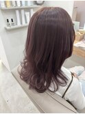 顔周りレイヤー　透明感ピンク×くすみグレー