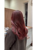 チェリーピンク/赤味カラー/ロングヘア/ピンクレッド【杉浦】