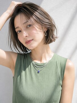 アッシュ 学芸大学店(Ash) ボブ/白髪ぼかしハイライト/大人女性/アッシュグレー/脱白髪染め