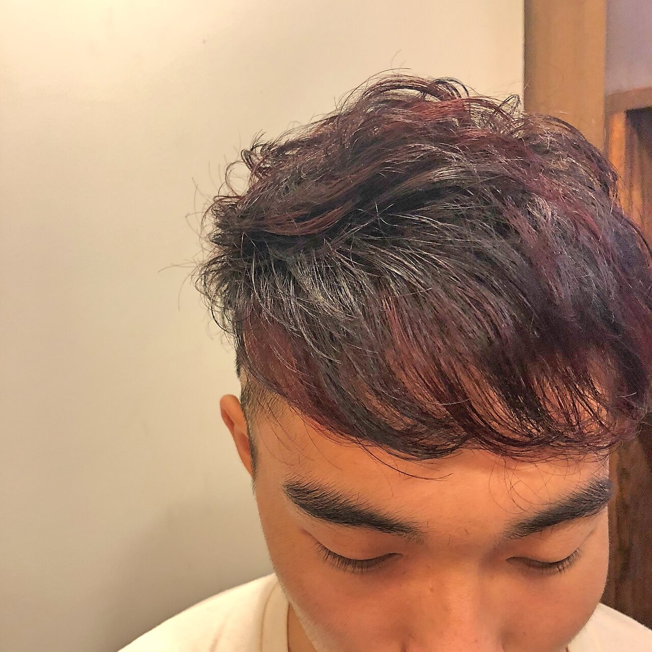 ANALOGUE】くせ毛メンズツーブロック ランダムハイライト：L018685037