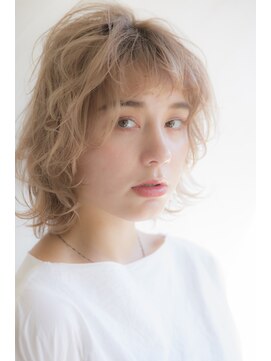 ミエル ヘア 新宿(miel hair) 【miel hair新宿】イルミナハイライトグレージュ　ベビーバング