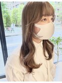 顔周りカット/透明感カラー/韓国ヘア/ベージュカラー