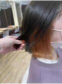 インナーカラー オレンジ &nbsp;グレー 横浜【前田】