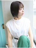 天神【BIRTH】外ハネボブ×ペールベージュ×ぶつ切りボブ