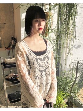 マメ(mame) 黒髪 bob/前髪あり