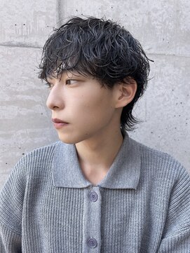 ロンド ローガン 名駅(Lond LOGAN) 大きめの波巻きパーマ　メンズカット　眉毛