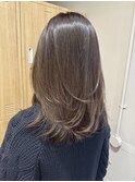 透明感髪質改善ベージュダブルカラーミルクティーグレージュ