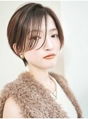 ハンサムショートボブ/丸みショート/前髪/20代30代40代