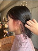 20代30代40代インナーカラーイヤリングカラー☆ピンクベージュ