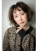 くすみベージュ乾かすだけ抜け感小顔ボブパーマv川口20代30代