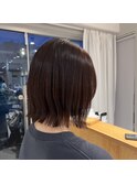切りっぱなしボブ×オレンジブラウン