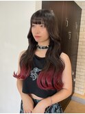 パキッとレッドグラデーションカラー/髪質改善/デザインカラー