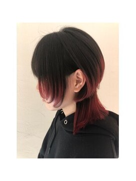 ニューヨークニューヨーク 大久保店(NYNY) マッシュレイヤー+エンドカラーチェリーレッド