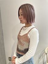 ヨーク(YOKE)&nbsp;YOKE 大人ボブ切りっぱなしボブ外ハネボブピンクミルクティー