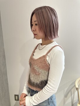 ヨーク(YOKE) YOKE 大人ボブ切りっぱなしボブ外ハネボブピンクミルクティー