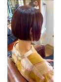 ミニボブレッドブラウンボルドー赤髪暖色ボブ20代30代40代