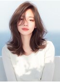 外はねボブ/艶髪/韓国風ヘア/大人ボブ/大人ベージュ