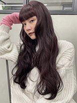 ニコ トウキョウ 渋谷(nico TOKYO)&nbsp;ダブルカラーチェリーレッドピンクブラウン韓国レイヤーロング