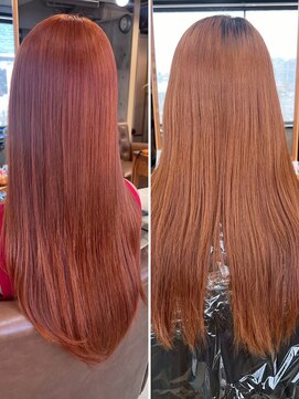 【ビフォーアフター】エクステ×カラー/ブラッドオレンジ