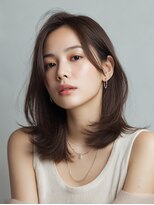 ロッソ 大橋店(Rosso) 耳かけと毛流れのブラウンミディ【大橋】