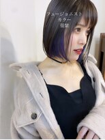 切りっぱなし×前下がり×インナーカラー【ディープパープル】