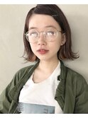 『nanuk＊ueki』インナーカラーボブ。イヤリングカラー
