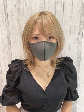 リアイス(Re:ICE) ミニウルフ/くすみブルー/流れるレイヤー/インナーハイライト