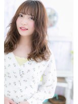 ミック ヘアアンドメイク アップ 駒込店(miq Hair&Make up)&nbsp;シースルーバング甘辛MIXカールゆるふわ大人巻きくびれヘアb1