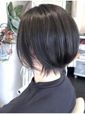 丸みショートボブ、大人ショートボブ、前髪ながしショートボブ