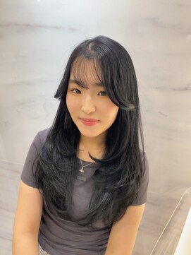 エヌ 大阪梅田店(enu) blueblack×layercut/韓国レイヤー/梅田美容院