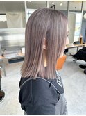 【ビフォーアフターあり】切りっぱなしヘア/ブラウンアッシュ